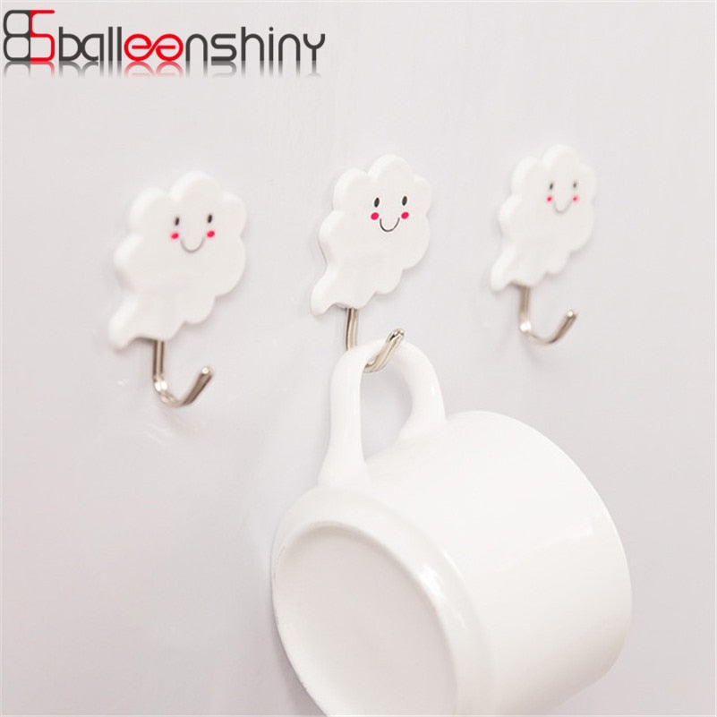 3pcs/Lot Smile Self Adhesive Wall Hooks Organizer