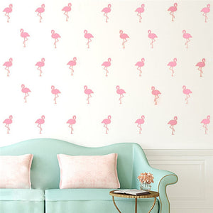15pcs Mini 5*10cm Flamingo Wall Stickers Bird Decals For Kids Rooms