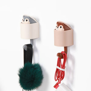 Cute Squirrel Outstretch Coat Wall Hook Key Holder