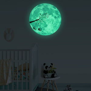 Glow Moon Fluorescent Wall Sticker Creative 7 Colorful