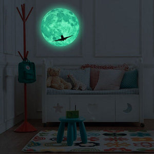 Glow Moon Fluorescent Wall Sticker Creative 7 Colorful